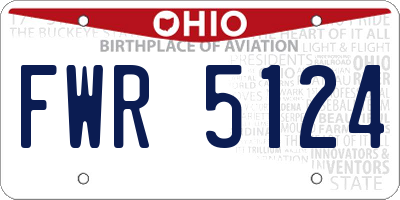 OH license plate FWR5124