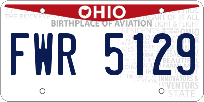 OH license plate FWR5129