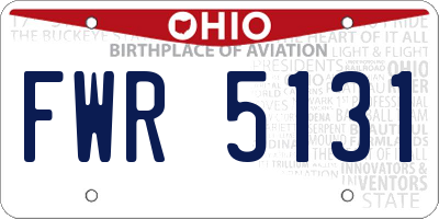OH license plate FWR5131