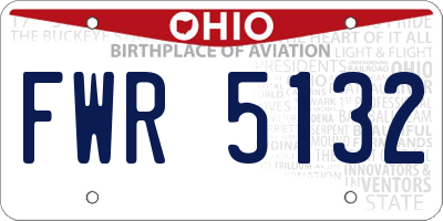 OH license plate FWR5132