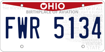 OH license plate FWR5134