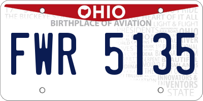 OH license plate FWR5135