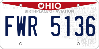 OH license plate FWR5136