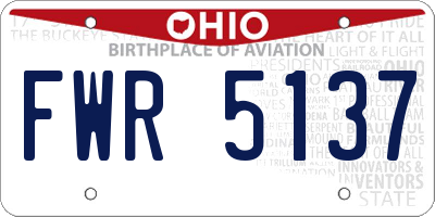 OH license plate FWR5137
