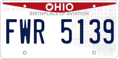 OH license plate FWR5139