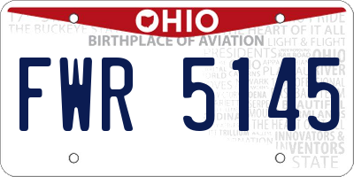 OH license plate FWR5145