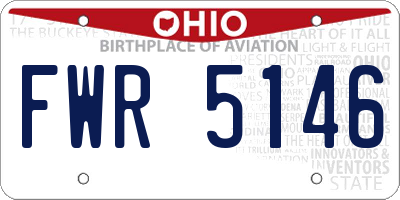 OH license plate FWR5146