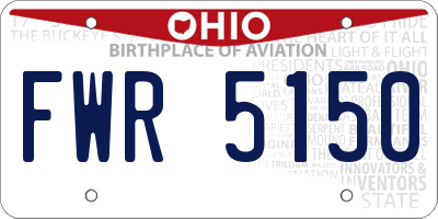 OH license plate FWR5150
