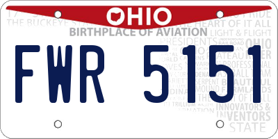 OH license plate FWR5151