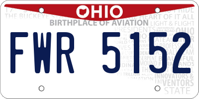 OH license plate FWR5152