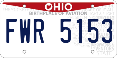 OH license plate FWR5153