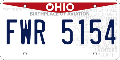 OH license plate FWR5154