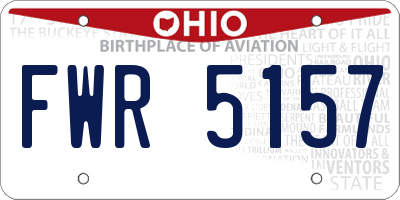 OH license plate FWR5157