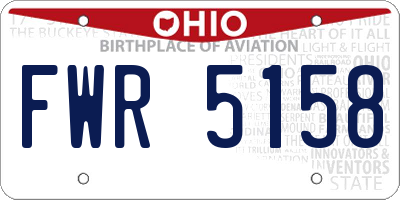 OH license plate FWR5158