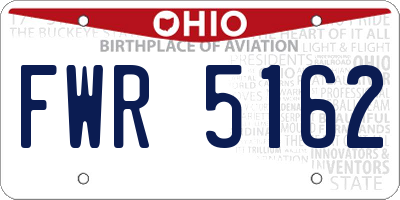 OH license plate FWR5162