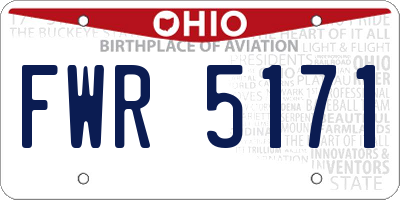 OH license plate FWR5171