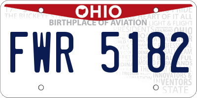 OH license plate FWR5182
