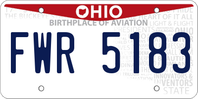 OH license plate FWR5183