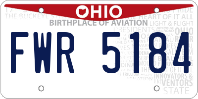 OH license plate FWR5184