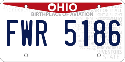 OH license plate FWR5186