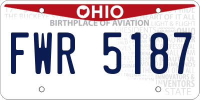 OH license plate FWR5187