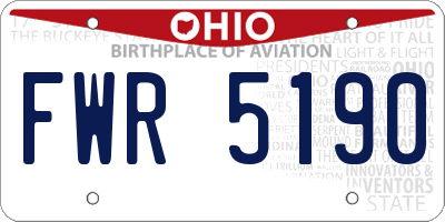 OH license plate FWR5190