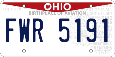 OH license plate FWR5191