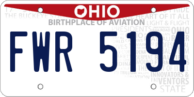 OH license plate FWR5194