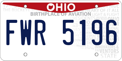 OH license plate FWR5196