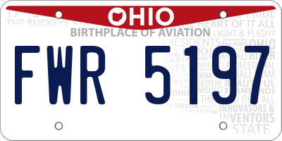 OH license plate FWR5197