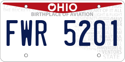 OH license plate FWR5201