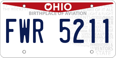 OH license plate FWR5211
