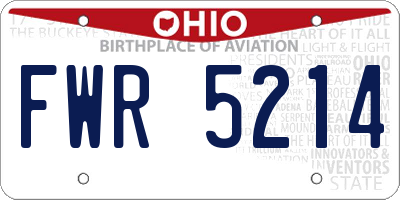 OH license plate FWR5214