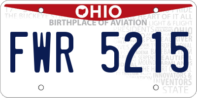 OH license plate FWR5215