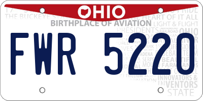OH license plate FWR5220