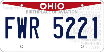 OH license plate FWR5221