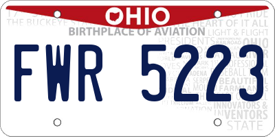 OH license plate FWR5223