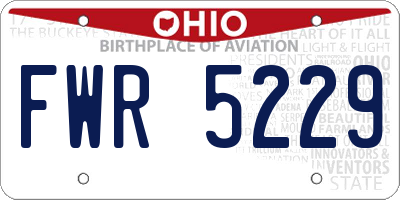 OH license plate FWR5229