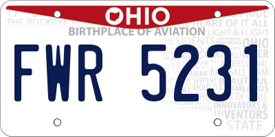 OH license plate FWR5231
