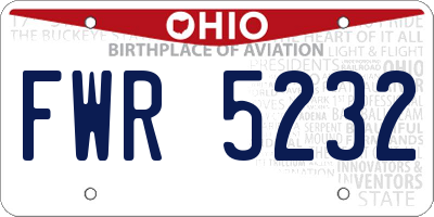 OH license plate FWR5232