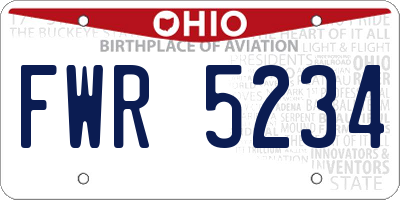 OH license plate FWR5234