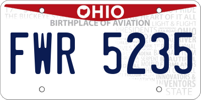 OH license plate FWR5235