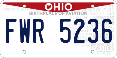 OH license plate FWR5236