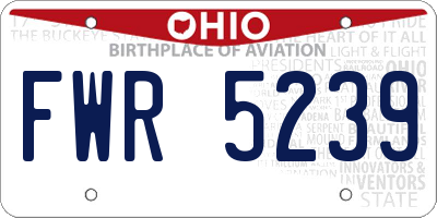 OH license plate FWR5239