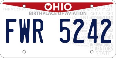 OH license plate FWR5242
