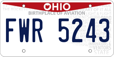 OH license plate FWR5243