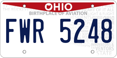 OH license plate FWR5248