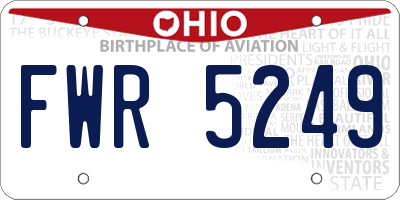 OH license plate FWR5249