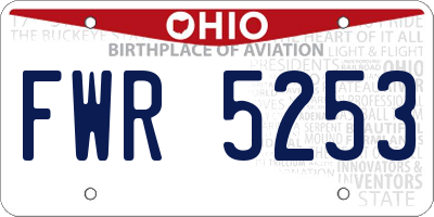 OH license plate FWR5253