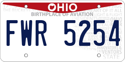OH license plate FWR5254